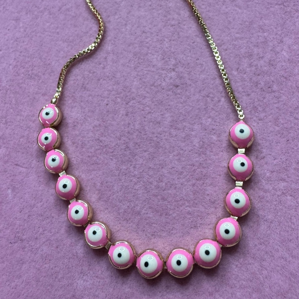 Pink Evil Eye Statement Necklace - Fashion Brand